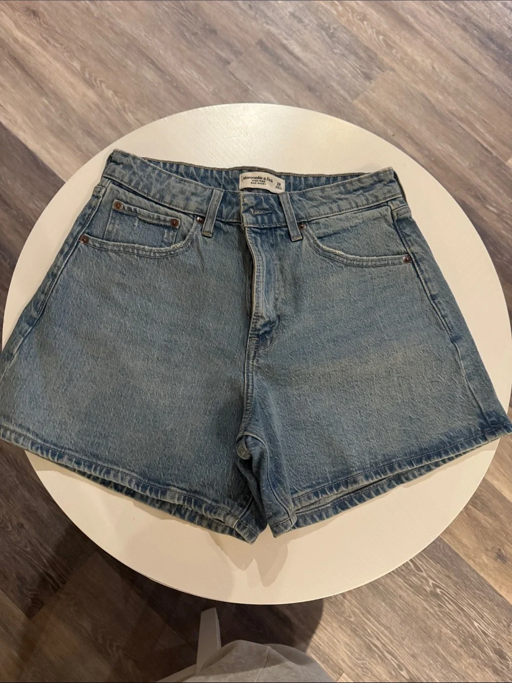 Abercrombie & Fitch High Waste Dad Short - Denim Jean Shorts